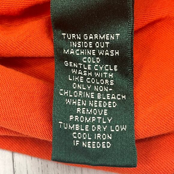 Lauren Ralph Lauren Orange Long Sleeve Cotton Basic Plain Halloween Shirt Large - Picture 7 of 9